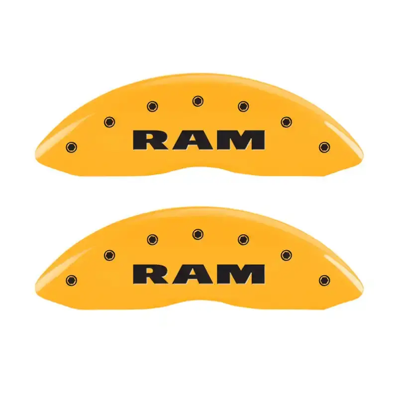 Mgp Ram-Specific Caliper Covers – Front & Rear Engraved, Yellow Finish With Black Accents 1