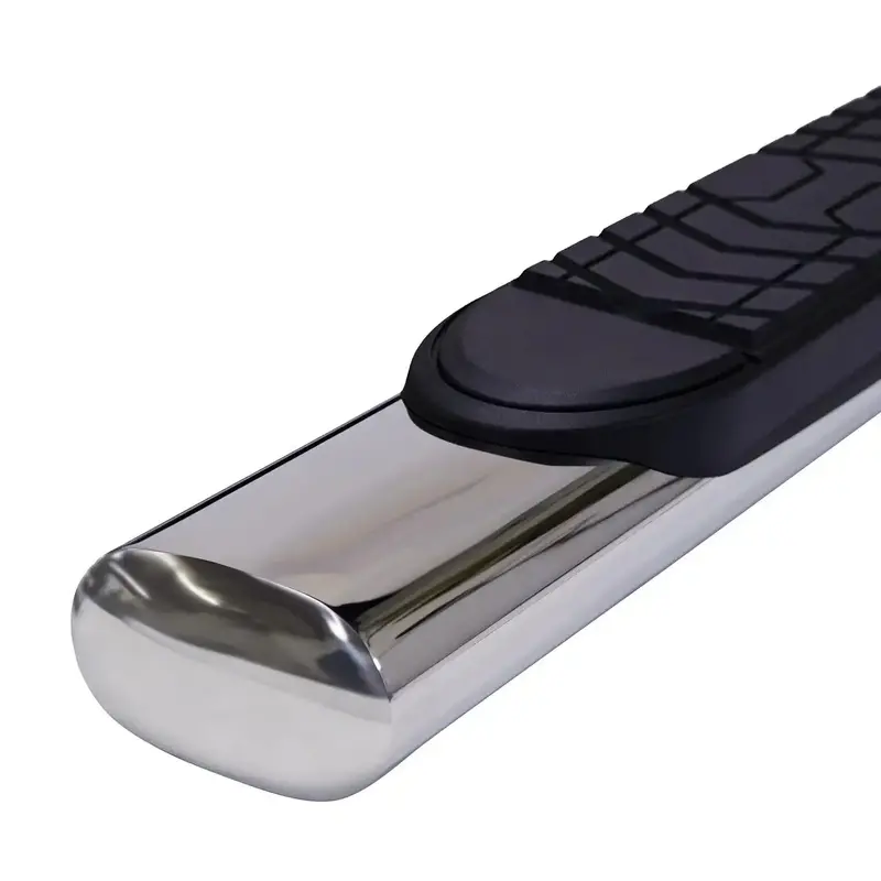 Trailfx A7087S Stainless Steel Running Boards – 5-Inch Oval Style With Step Pads & Welded End Caps 1